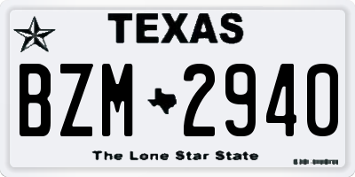 TX license plate BZM2940