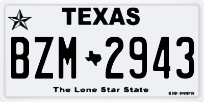 TX license plate BZM2943
