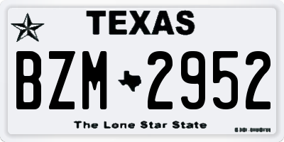 TX license plate BZM2952