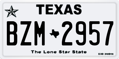 TX license plate BZM2957