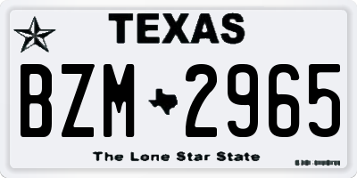 TX license plate BZM2965