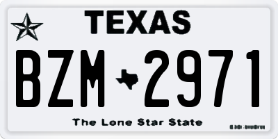 TX license plate BZM2971