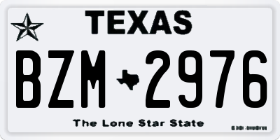 TX license plate BZM2976
