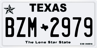 TX license plate BZM2979