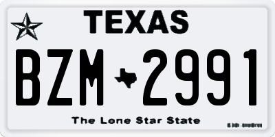TX license plate BZM2991