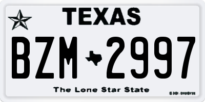 TX license plate BZM2997