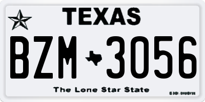 TX license plate BZM3056