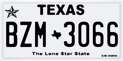 TX license plate BZM3066