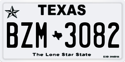 TX license plate BZM3082