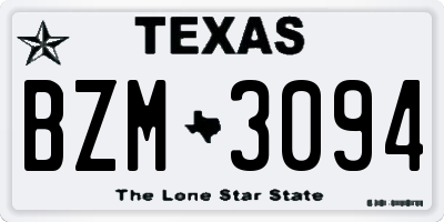 TX license plate BZM3094