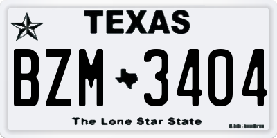 TX license plate BZM3404