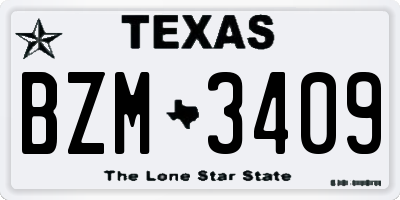 TX license plate BZM3409