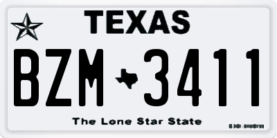 TX license plate BZM3411