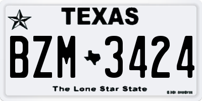 TX license plate BZM3424