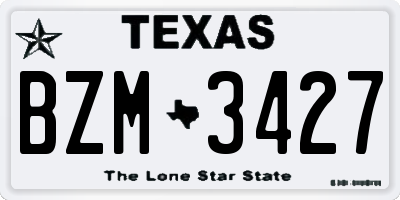 TX license plate BZM3427