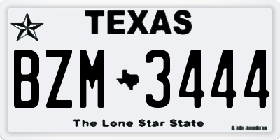 TX license plate BZM3444