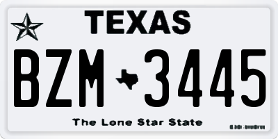 TX license plate BZM3445