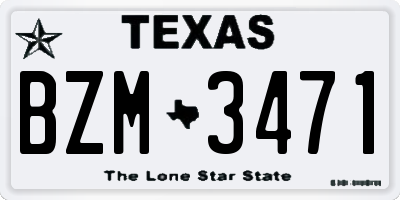 TX license plate BZM3471
