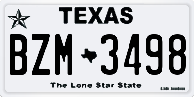 TX license plate BZM3498