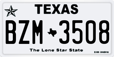 TX license plate BZM3508