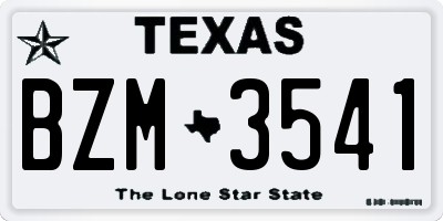 TX license plate BZM3541