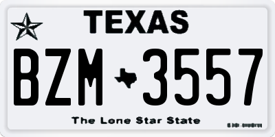 TX license plate BZM3557