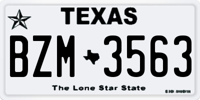 TX license plate BZM3563
