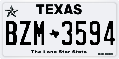 TX license plate BZM3594