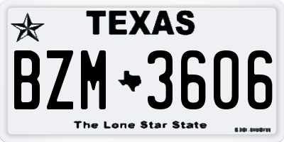 TX license plate BZM3606