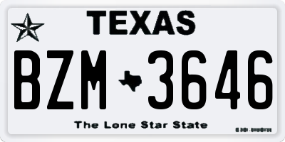 TX license plate BZM3646