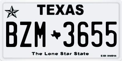 TX license plate BZM3655