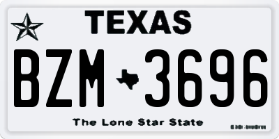 TX license plate BZM3696