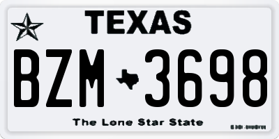 TX license plate BZM3698