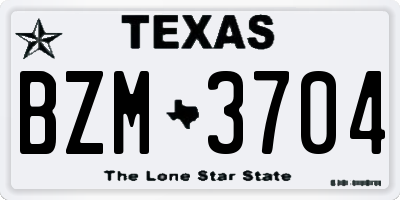 TX license plate BZM3704