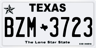 TX license plate BZM3723
