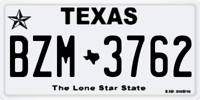 TX license plate BZM3762