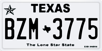 TX license plate BZM3775