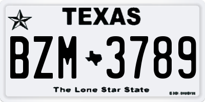 TX license plate BZM3789