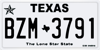 TX license plate BZM3791