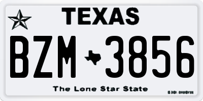 TX license plate BZM3856