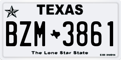 TX license plate BZM3861