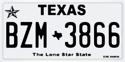 TX license plate BZM3866