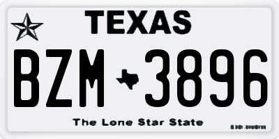 TX license plate BZM3896