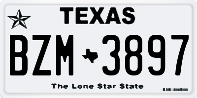 TX license plate BZM3897