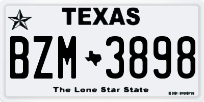 TX license plate BZM3898
