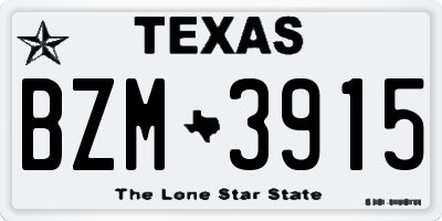 TX license plate BZM3915