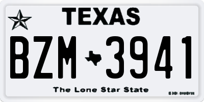 TX license plate BZM3941