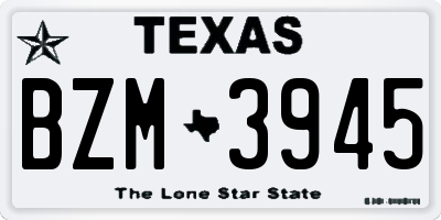 TX license plate BZM3945