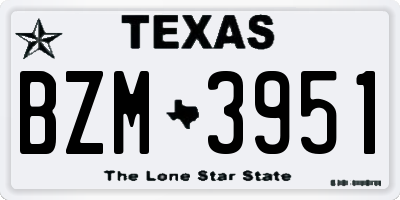 TX license plate BZM3951