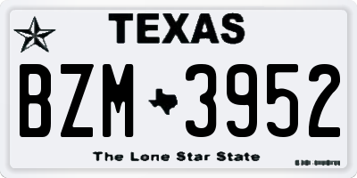 TX license plate BZM3952
